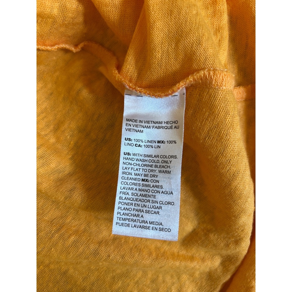 Chicos Orange 100% Linen Open Front Cardigan Sweater Womens Size 1 Medium M - Picture 5 of 5